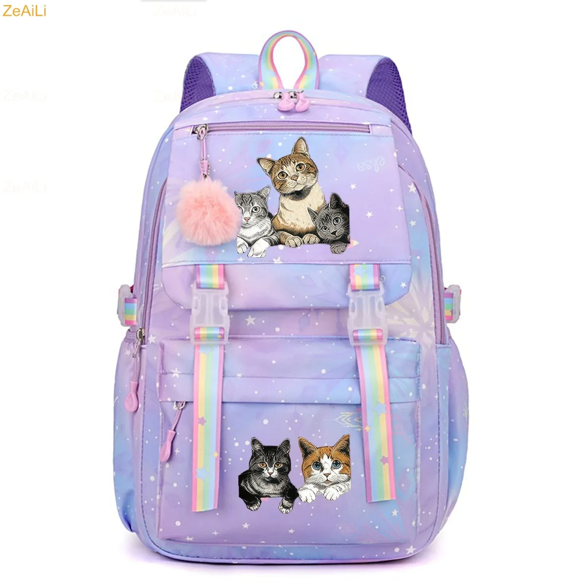 sac à dos scolaire pour enfants, adolescents, filles et garçons, motif chat mignon, fleur, papillon, sac à dos pour femmes, sac à livres