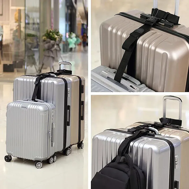 ceinture bagage tissu épais boucle plastique noire adaptation taille valise voyage support poids bagages