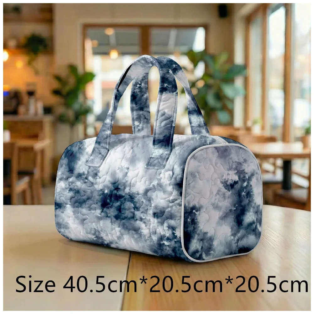 sac fourre-tout matelassé tendance pour femmes, motif tie-dye et marbré, sac à bandoulière grande capacité, sac à main pour les voyages, le shopping, la plage, la salle de sport