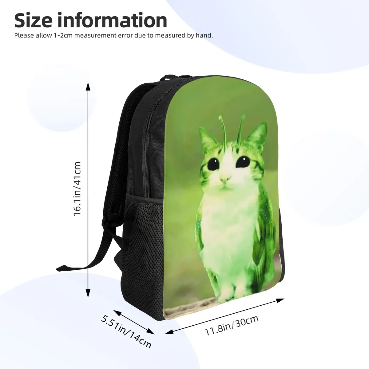 sac à dos pour femmes owl cat meowl alien meme, sac d'école décontracté, sac à dos pour ordinateur portable, sac de voyage pour adolescents