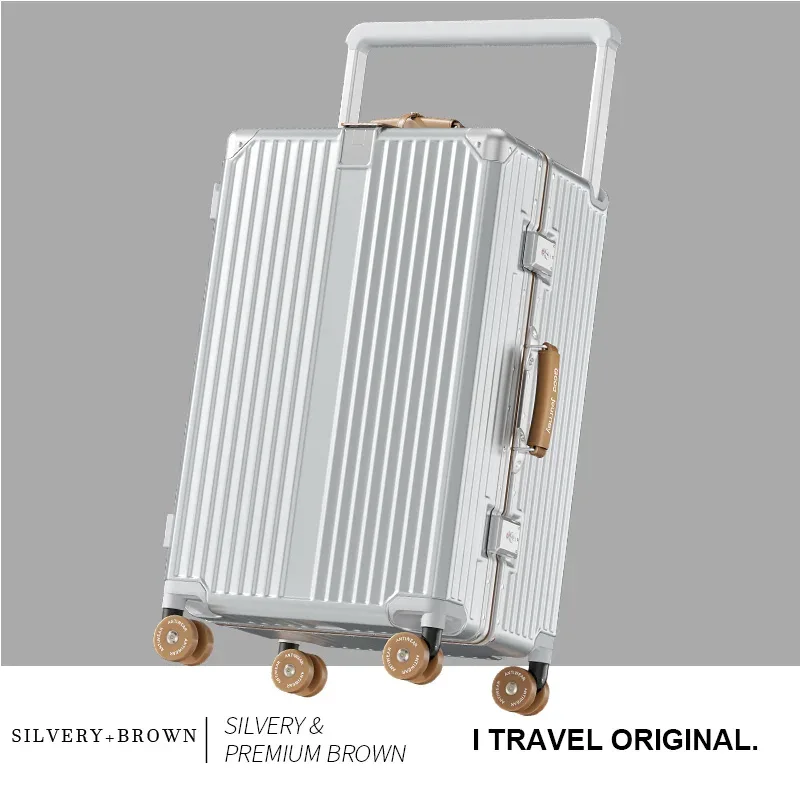 bunnyfly valise large poignée valise de voyage hommes 20 24 bagage à main femmes pc cadre en aluminium boîtier de chariot
