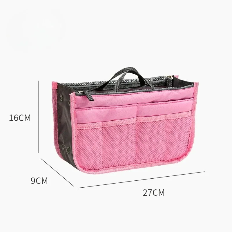 sac de rangement cosmétique pour femme, organiseur de voyage en nylon, sac à main pliable grande capacité, sac de rangement intérieur, pochette de maquillage