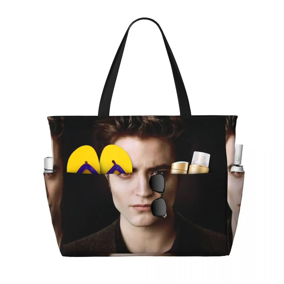 the twilight saga edward cullen beach tote bag sport gym yoga duffle grand sac fourre-tout pour femme sac de voyage sac de fitness
