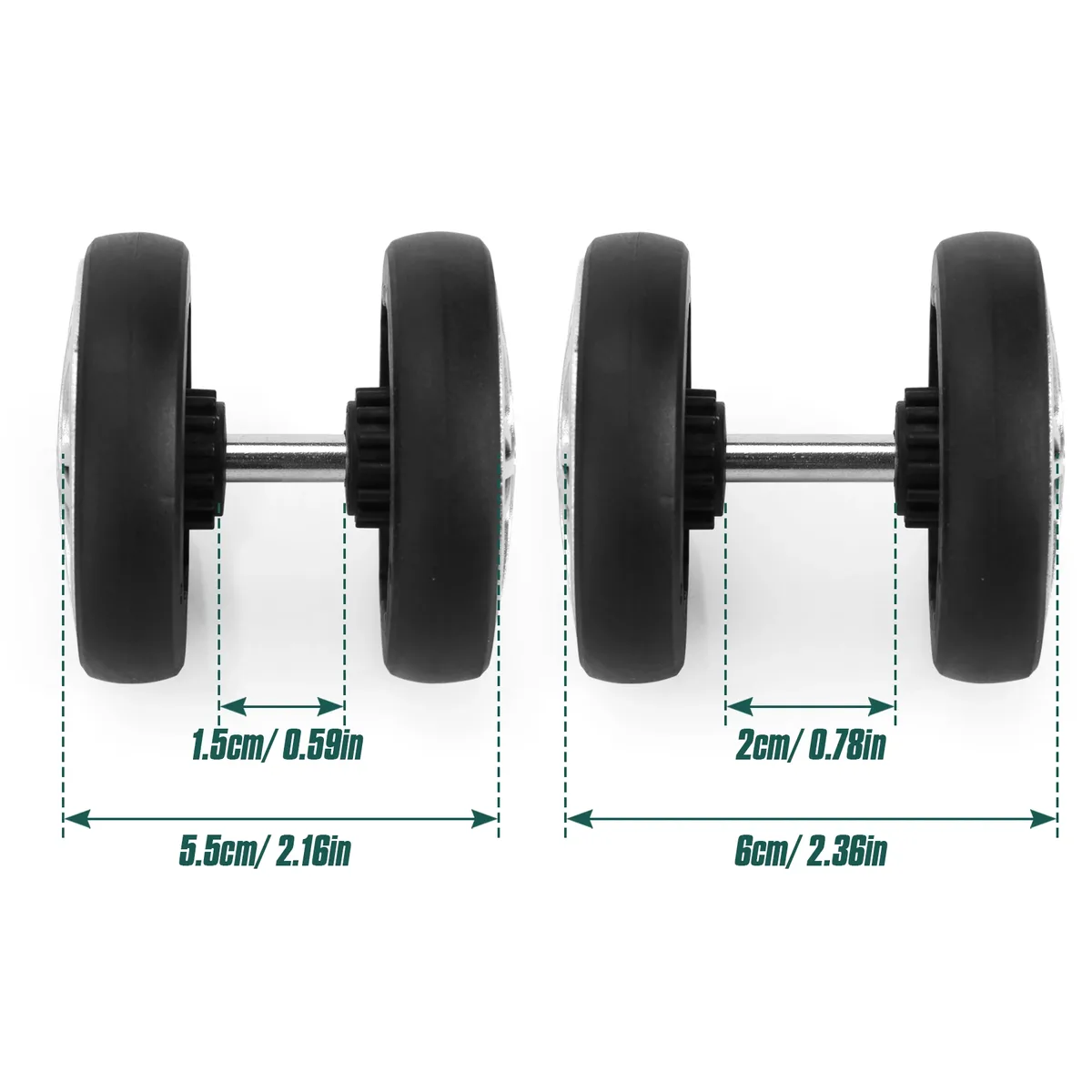guguluza lot de 4 roues de rechange argentées pour bagages avec vis, roulettes de valise de voyage diamètre 55 mm, pièces de réparation pour chariot