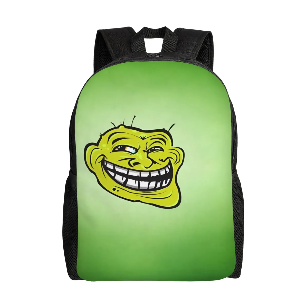 sac à dos personnalisé trollface amusant pour ordinateur portable, sac à dos basique pour femmes et hommes, sac à dos pour l'école, le collège, l'université, sac de dessin animé