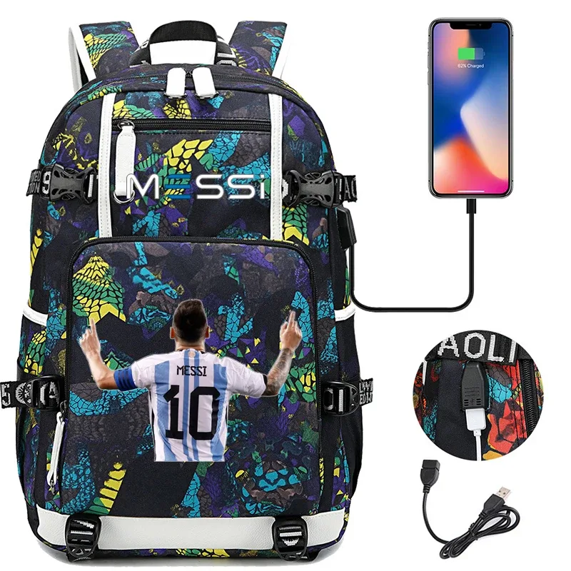 messi-sac à dos camsolomon pour adolescents, sac d'école pour filles, garçons, femmes, hommes, cartable pour étudiants du milieu, grand ordinateur portable