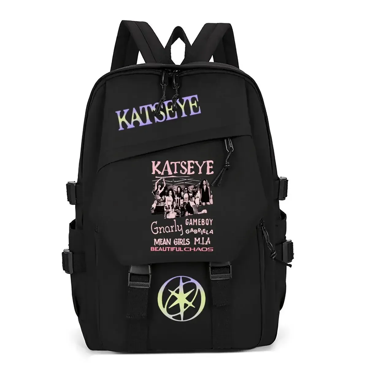 sac à dos d'école imprimé kpop katseye pour adolescentes, sac à dos de grande capacité pour étudiantes, sac à dos de mode pour femmes, sac à dos de voyage