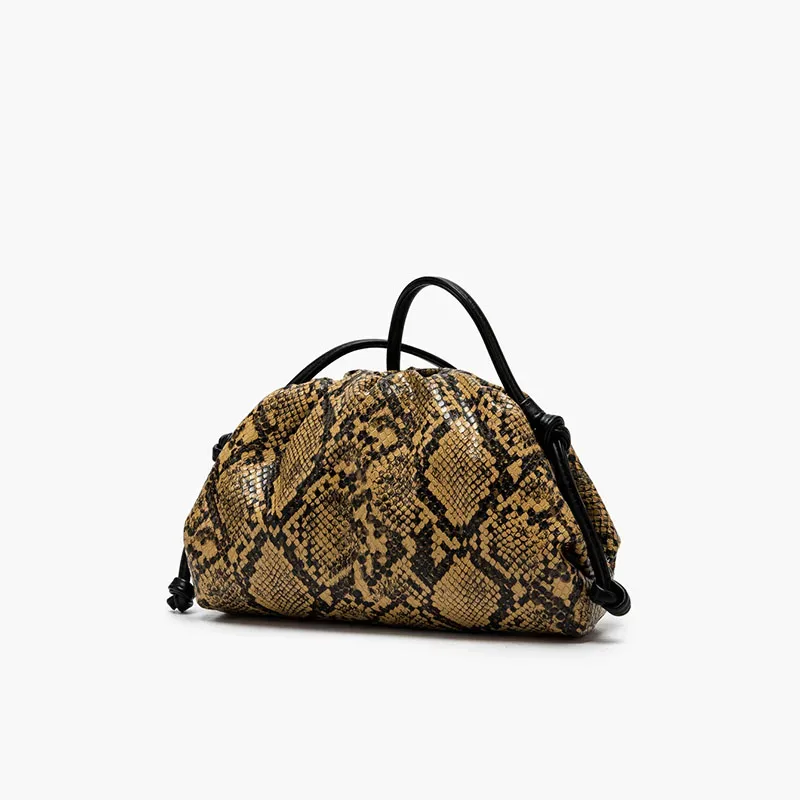 sacs à main plissés serpentin pour femmes, pochette, sac à bandoulière, motif serpent, sac de luxe de créateur