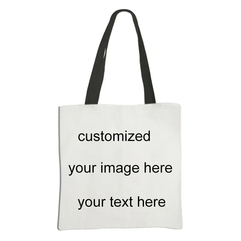personnaliser photo texte logo nom impression sac fourre-tout femmes mode sac à main grande capacité sacs à bandoulière pour voyage dames sac à provisions