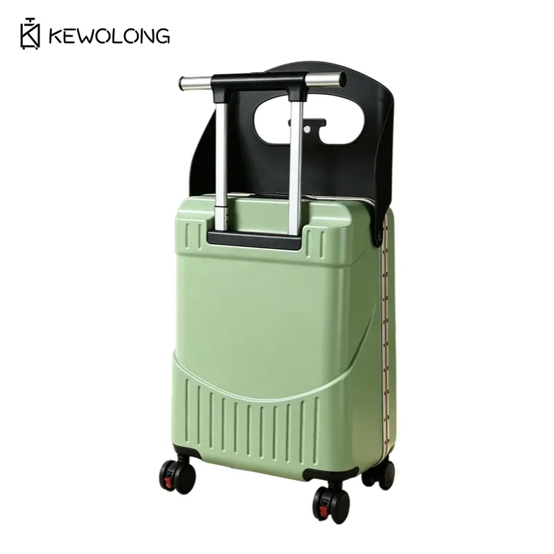 valise à roulettes pour enfants de 20 pouces, bagage de voyage 2-en-1 pour tout-petits avec siège et roues pivotantes, trolley léger.