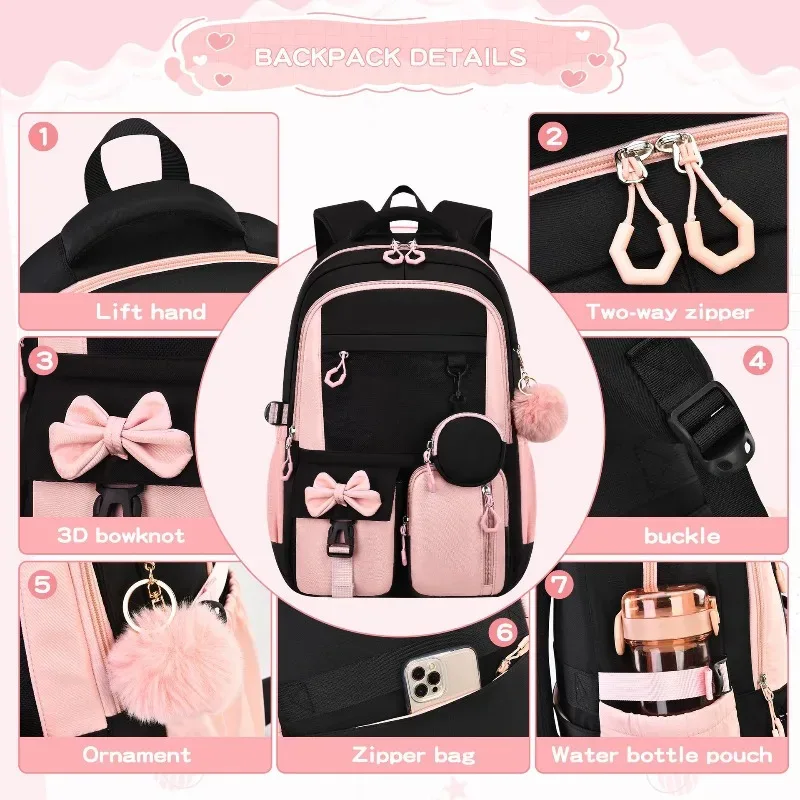 ensemble de sacs d'école pour enfants, sac à dos léger de grande capacité, sac à livres pour enfants, sac à dos étanche pour ordinateur portable, voyage, livraison directe
