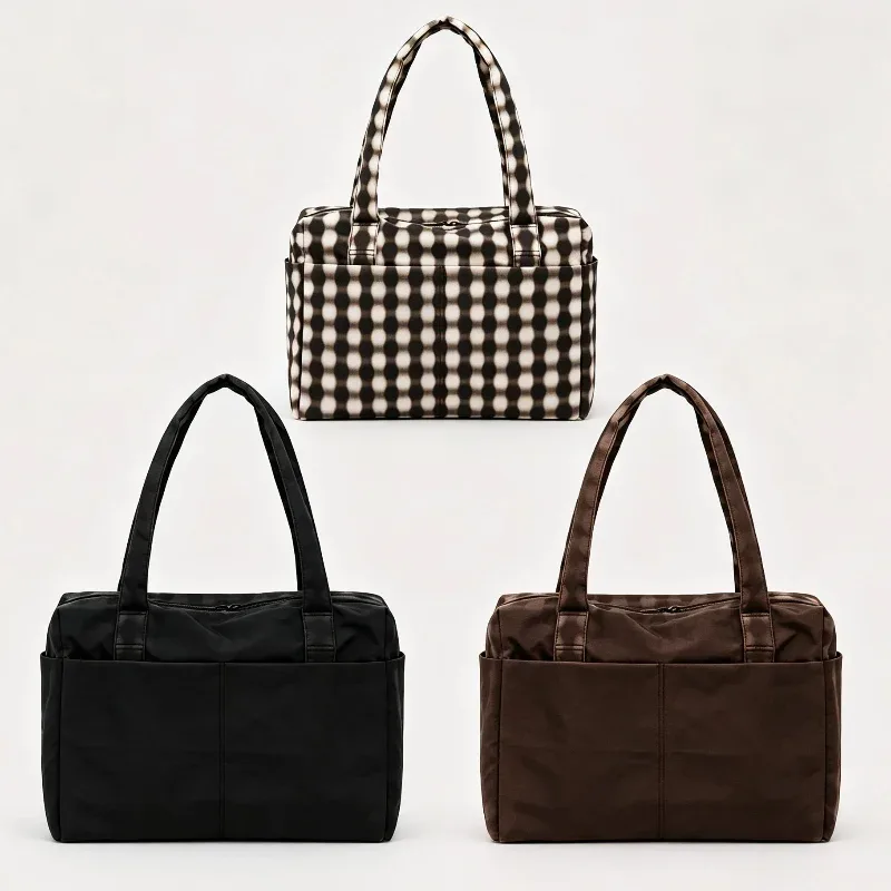 sac à main de voyage en nylon grande capacité, sac à bandoulière rétro européen et américain pour femme avec plusieurs poches et fermeture éclair, sac de sport et de shopping