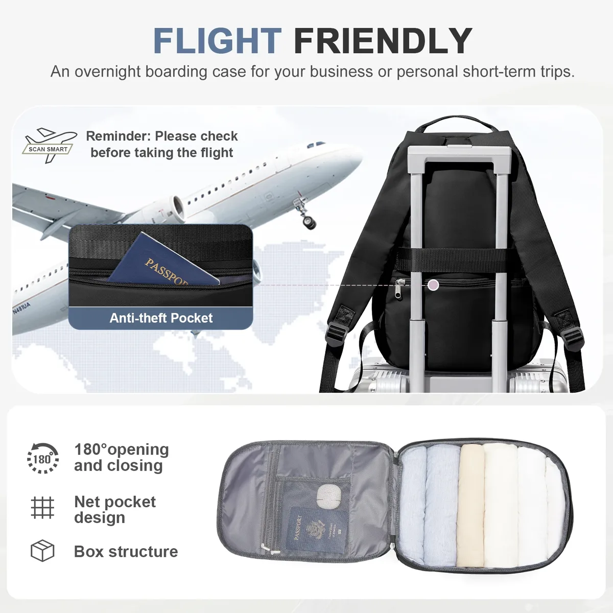 sac à dos de voyage pour cabine d'avion 45x36x20 pour easyjet, sac à dos de cabine, valise, bagage à main pour voyage, école