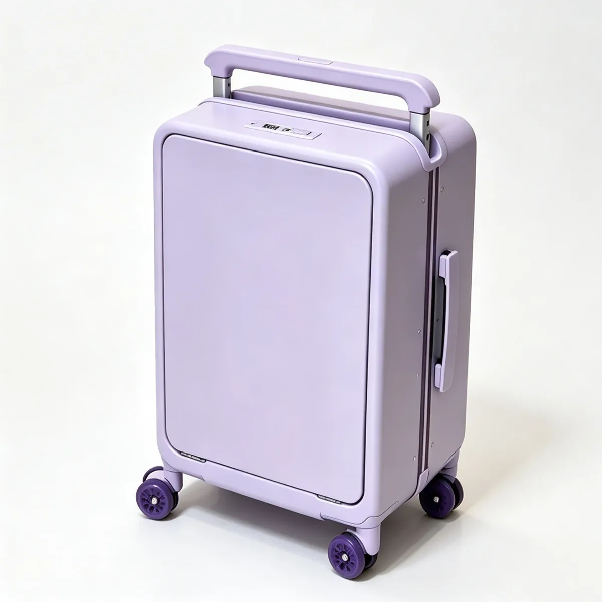 valise à roulettes avec poche pour ordinateur portable à ouverture frontale, poignée large, cadre en aluminium, serrure tsa, pour femme, en matériau pc, idéale pour les voyages et les entrepôts.