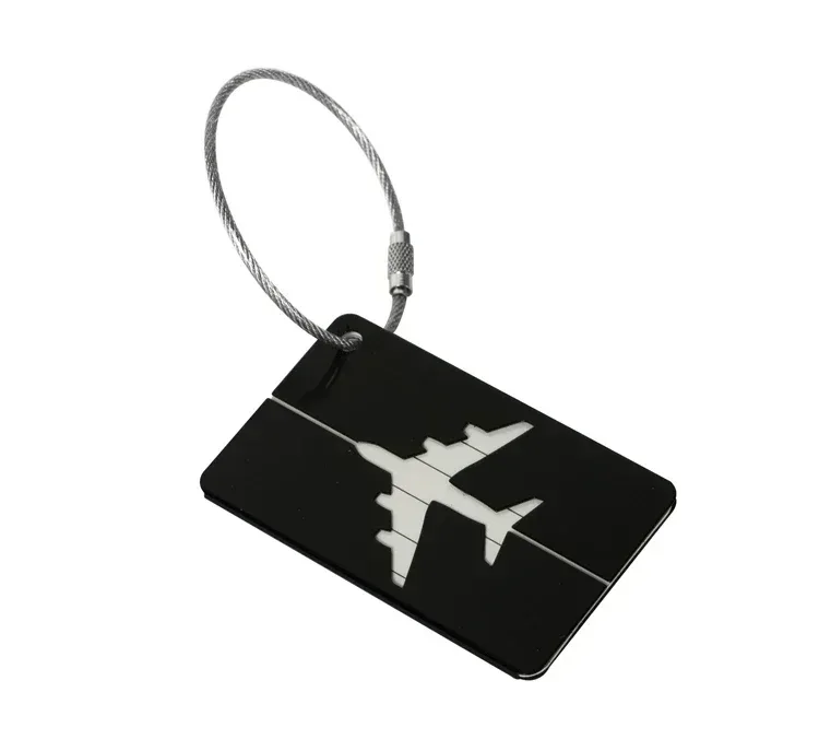 étiquettes de bagage de voyage en métal de mode étiquettes de nom de bagage porte-étiquette d'adresse de valise étiquette de bagage en alliage d'aluminium accessoires de voyage