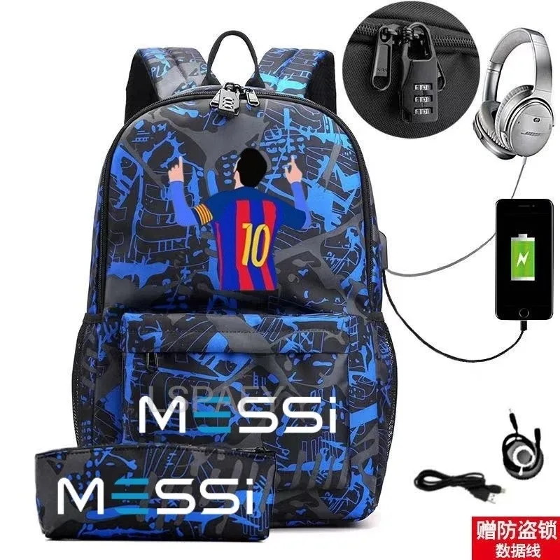 sac à dos messi tendance avec port usb antivol, grande capacité, pour femmes, hommes, adolescents, sacs d'école décontractés pour lycéens, mochilas