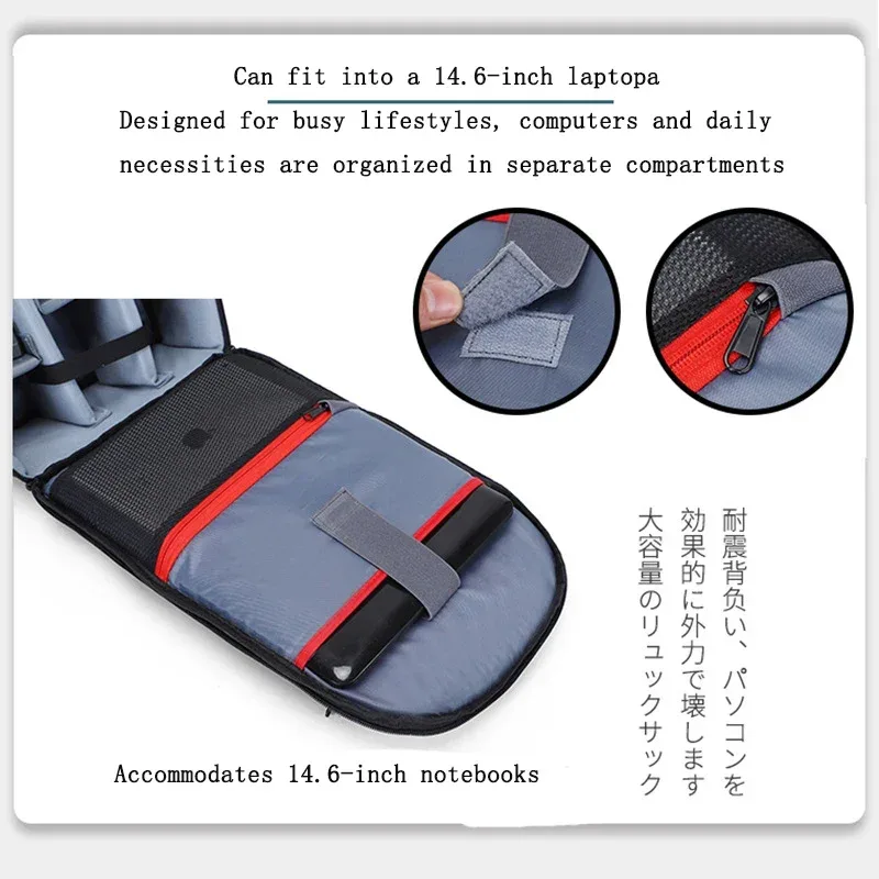 sac pour appareil photo professionnel de grande capacité, sac à dos de photographie en nylon imperméable et résistant à l'usure, personnalisé gratuitement avec votre logo