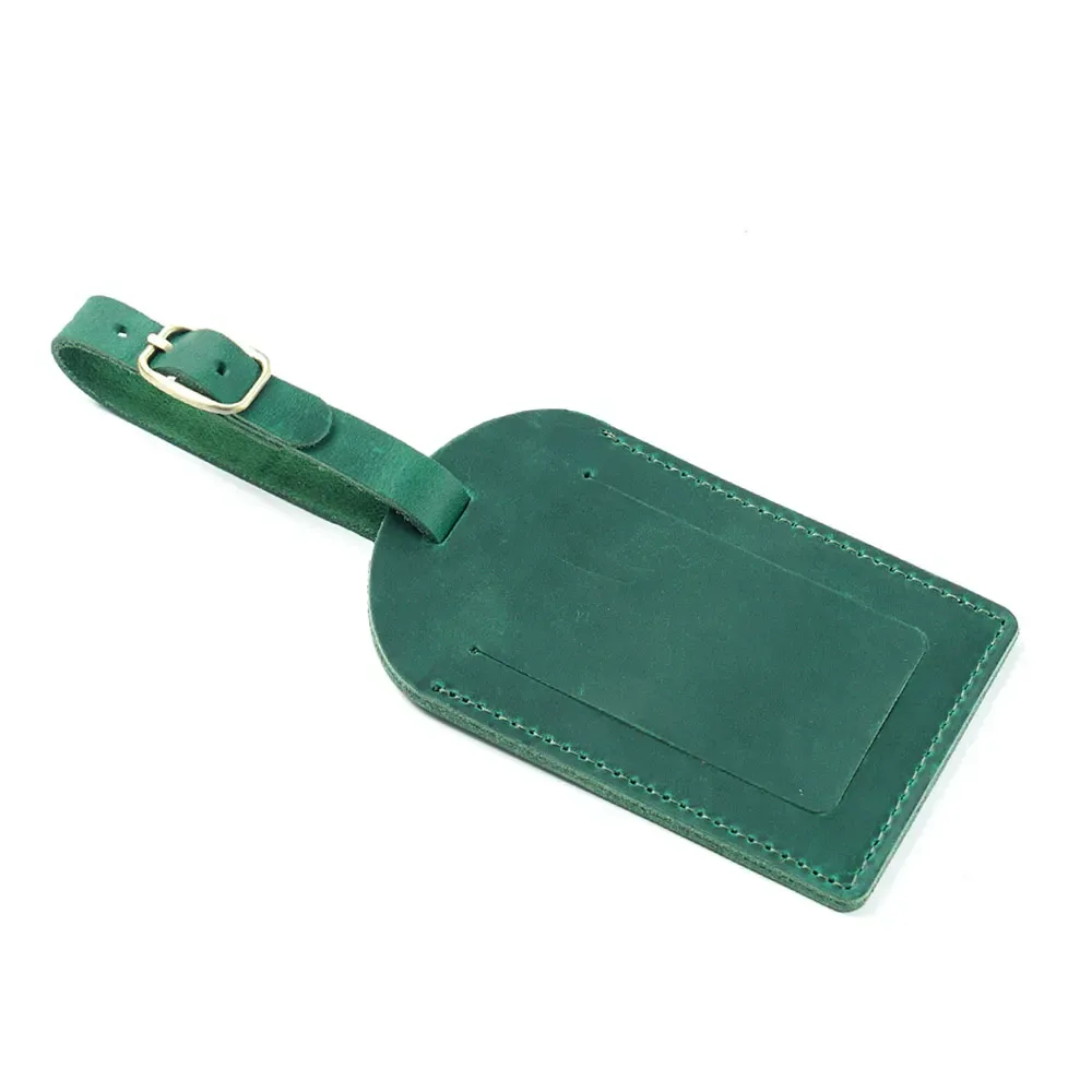étiquette de bagage en cuir personnalisée avec nom, en cuir de vachette pleine fleur, pour carte d'embarquement et valise, design créatif