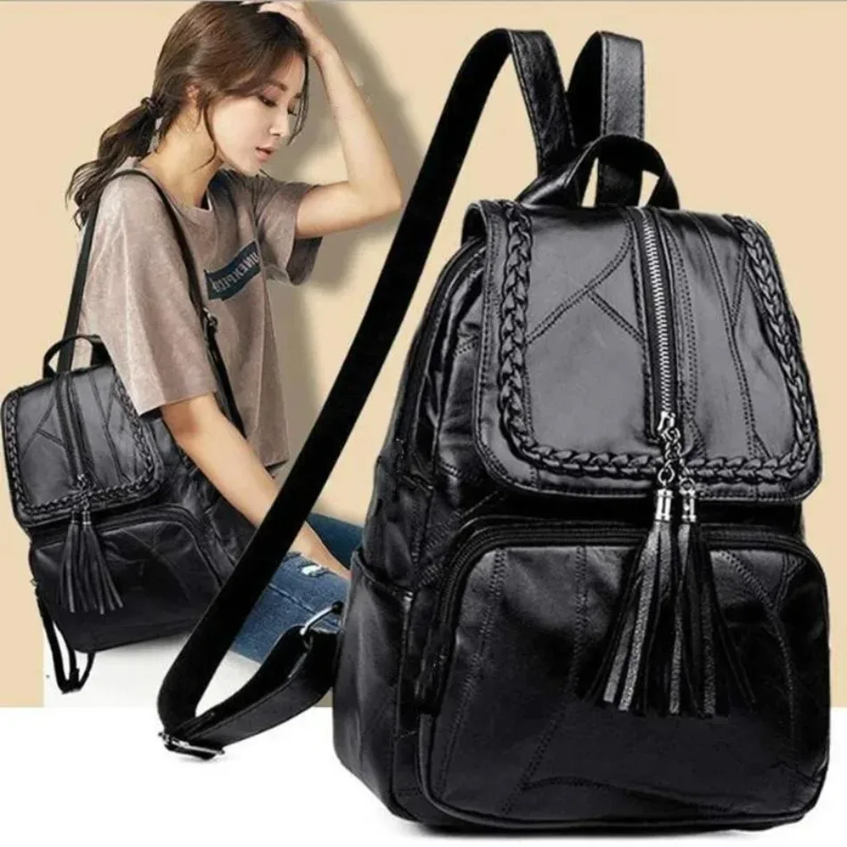 sac à dos noir à la mode et polyvalent, mini petit sac à bandoulière design en toile, sac à dos de sport étanche de voyage unisexe