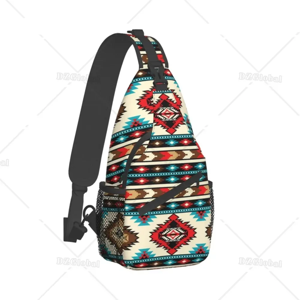 sacs de poitrine géométriques marron et noir pour femmes et hommes, sac à dos à bandoulière, sac à dos de voyage, sac de jour de randonnée, sac de sport initié décontracté