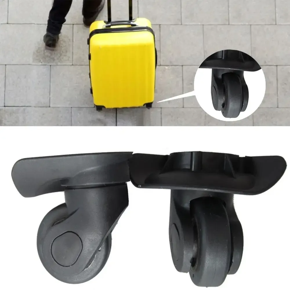 roue bagage caoutchouc noir silencieuse résistante usure accessoire bricolage remplacement valise pivotante travail manuel maintenance objet voyage