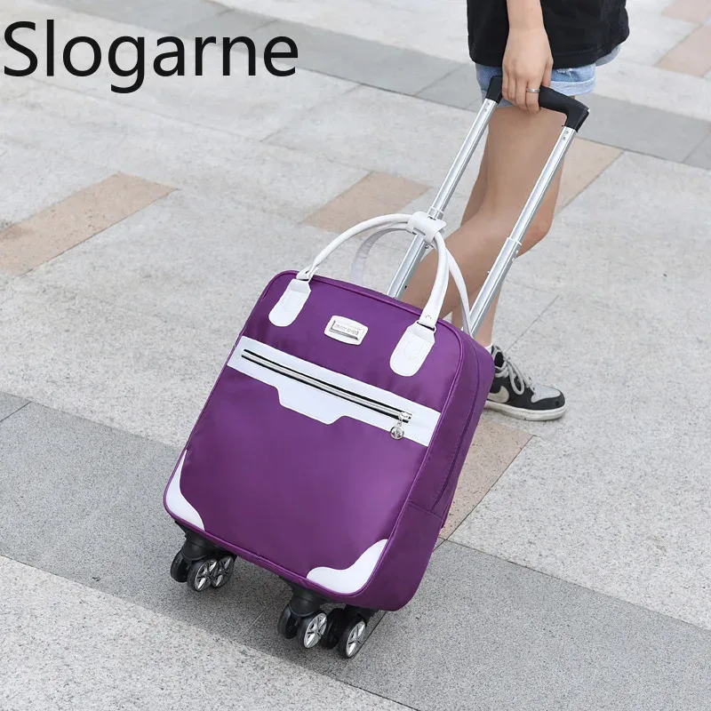 mode bagages roulants femmes 4 roues spinner voyage sacs hommes voyage d'affaires sacs oxford valise étanche chariot bagages