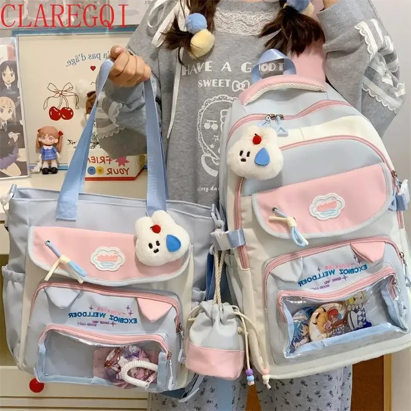 sac à dos pour filles au design contrasté, esthétique et de grande capacité, sac à dos scolaire pour filles, sac fourre-tout pour femmes, cadeau pour une fille.