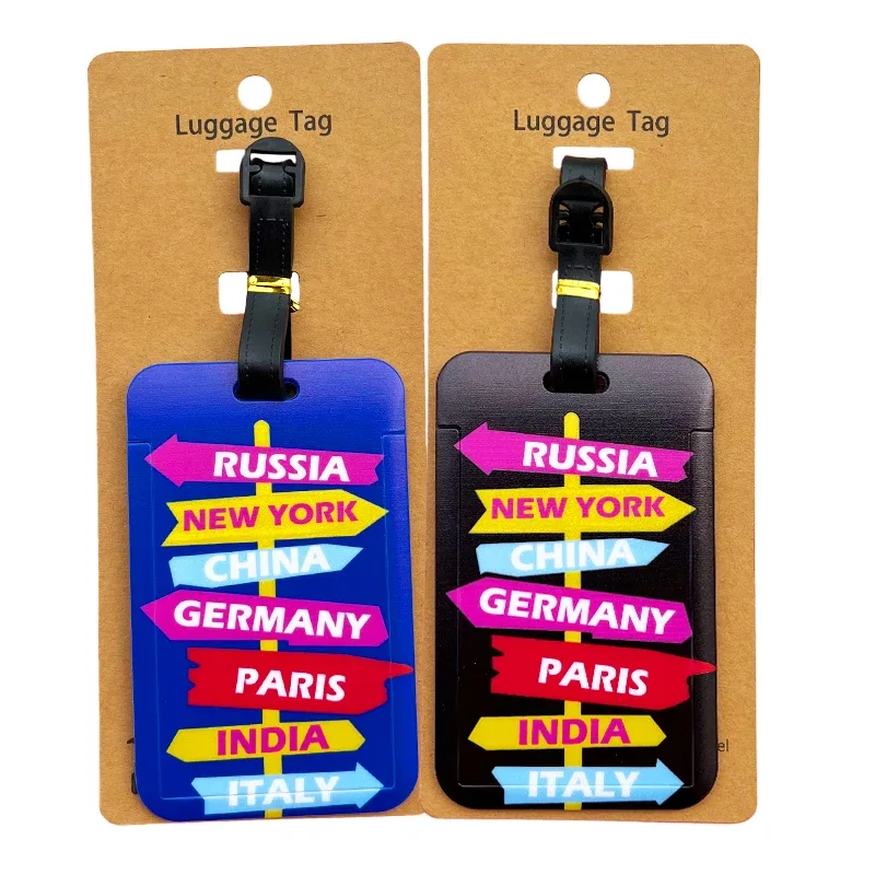 étiquettes de bagage de voyage portables, porte-adresse d'identification de valise, étiquettes d'embarquement de bagages, marque-repère, 5 couleurs