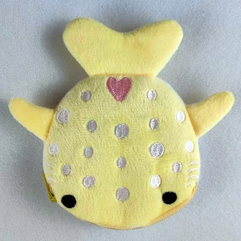 porte-monnaie en peluche mignon requin baleine dessin animé, portefeuille kawaii portable, sac à monnaie, organiseur de clés et écouteurs, pochette zippée
