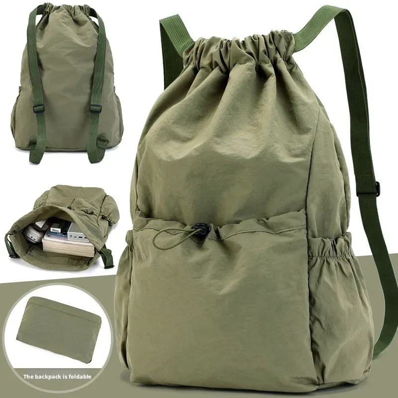 nouveau sac à dos pliable à cordon de serrage, imperméable, léger, grande capacité, sac de sport, sac de voyage portable pour la randonnée en plein air et les loisirs.
