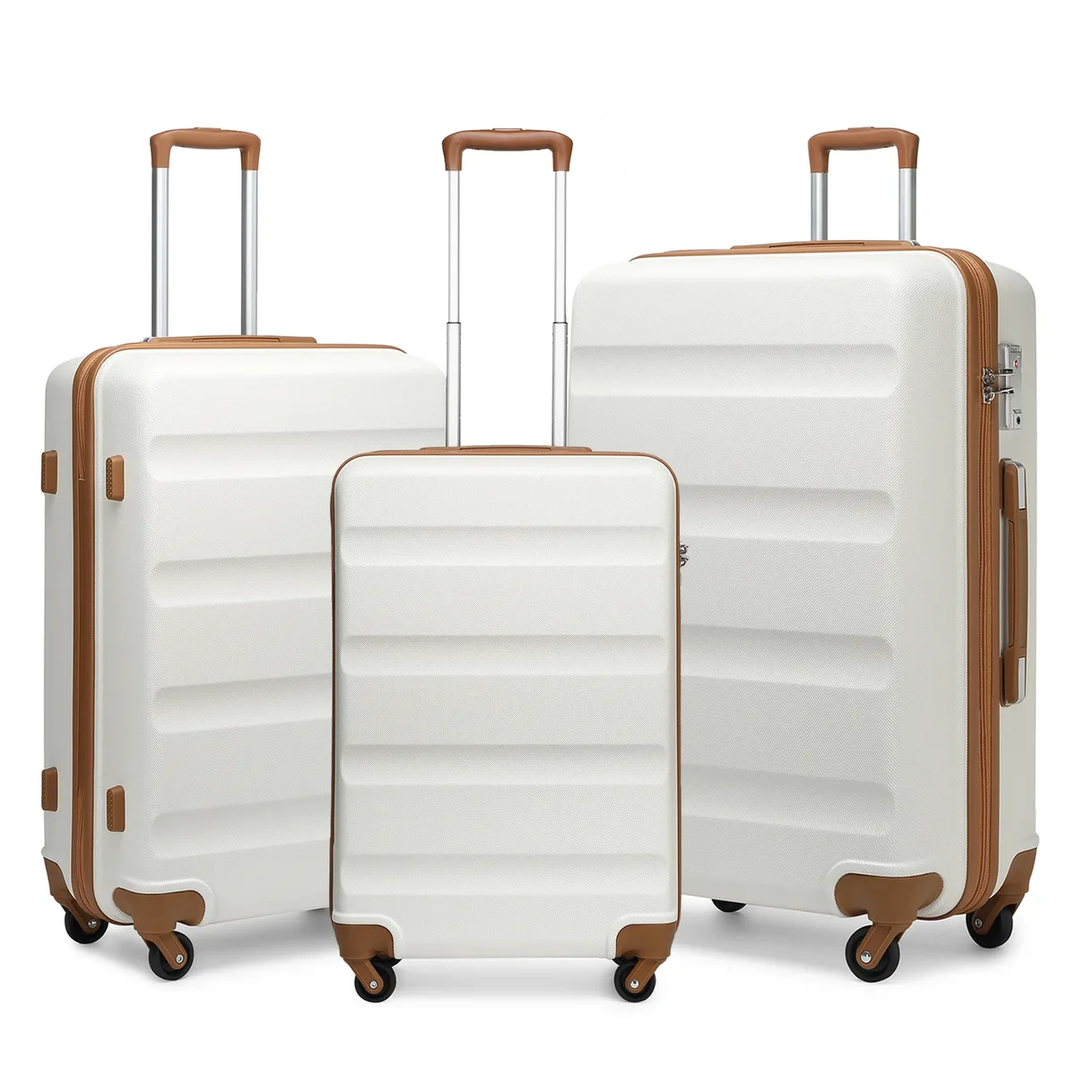 kono ensemble de 3 valises rigides avec serrure tsa et 4 roues multidirectionnelles | ensemble 19/24/28 pouces, valise à roulettes robuste pour voyages professionnels et loisirs
