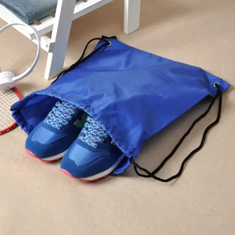 sac de sport oxford portable 210d, sacs à cordon en nylon, sac à dos d'équitation avec ceinture, sac à chaussures à cordon de serrage pour vêtements, vente en gros