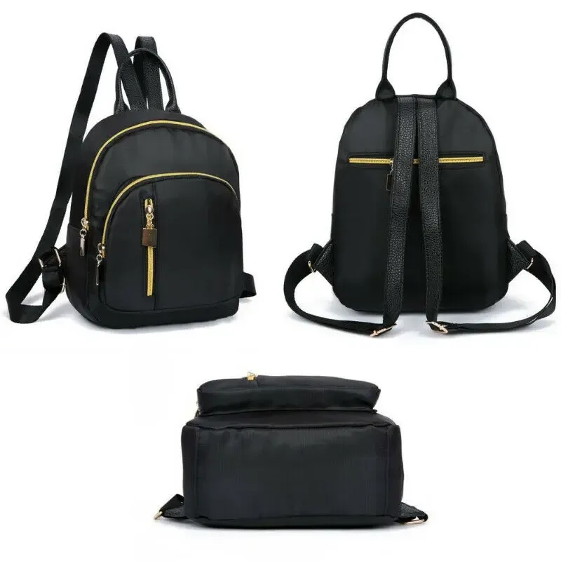 sac d'école de mode en nylon sac à dos noir fille mini sac à dos de voyage pour les femmes