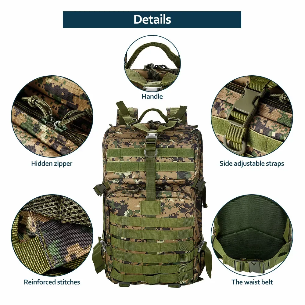 sac dos oxford université camouflage multicolore bandes marron vert taille grande capacité voyage sport
