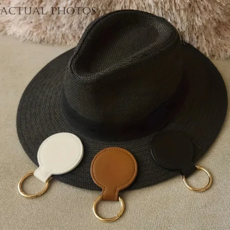 porte chapeau magnétique cuir marron rose doré fixation poignée sac dos bagage voyage shopping transport restauration