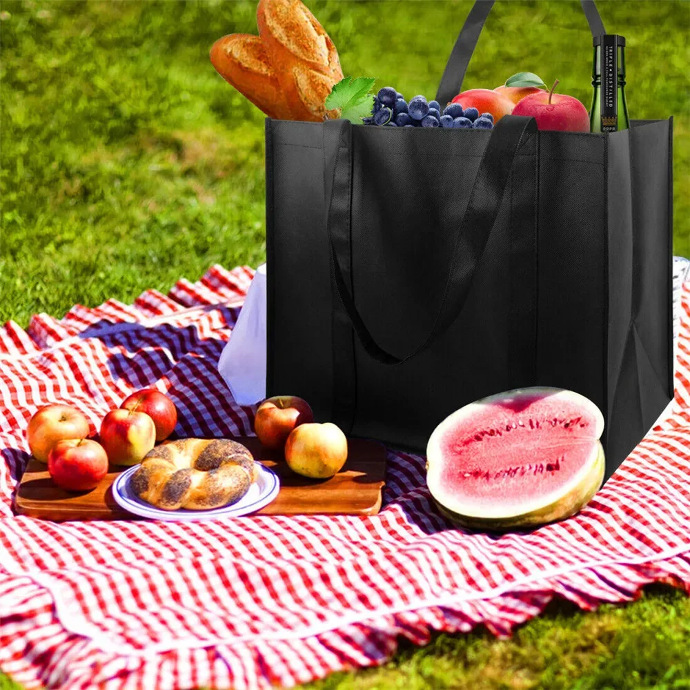 sacs à provisions réutilisables simples pour femmes, sac à main d'épicerie portable et écologique, sac fourre-tout de grande capacité, pliable et rapide
