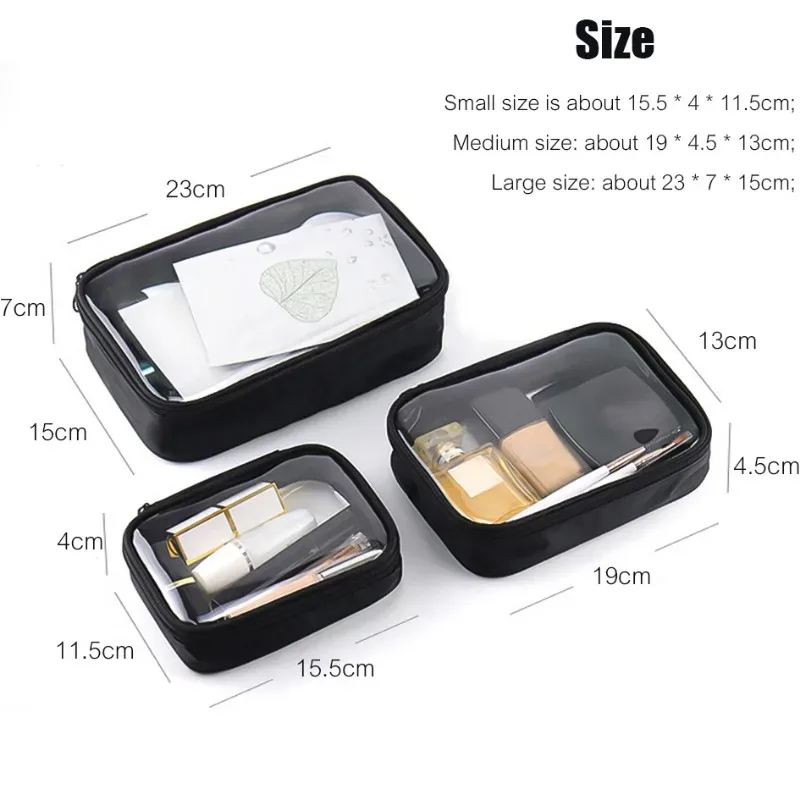 sac cosmétique étanche tpu, maquillage, boîte transparente souple, produits de bain de toilette, stockage de poudres, sacs de lavage rectangulaires anti-sale