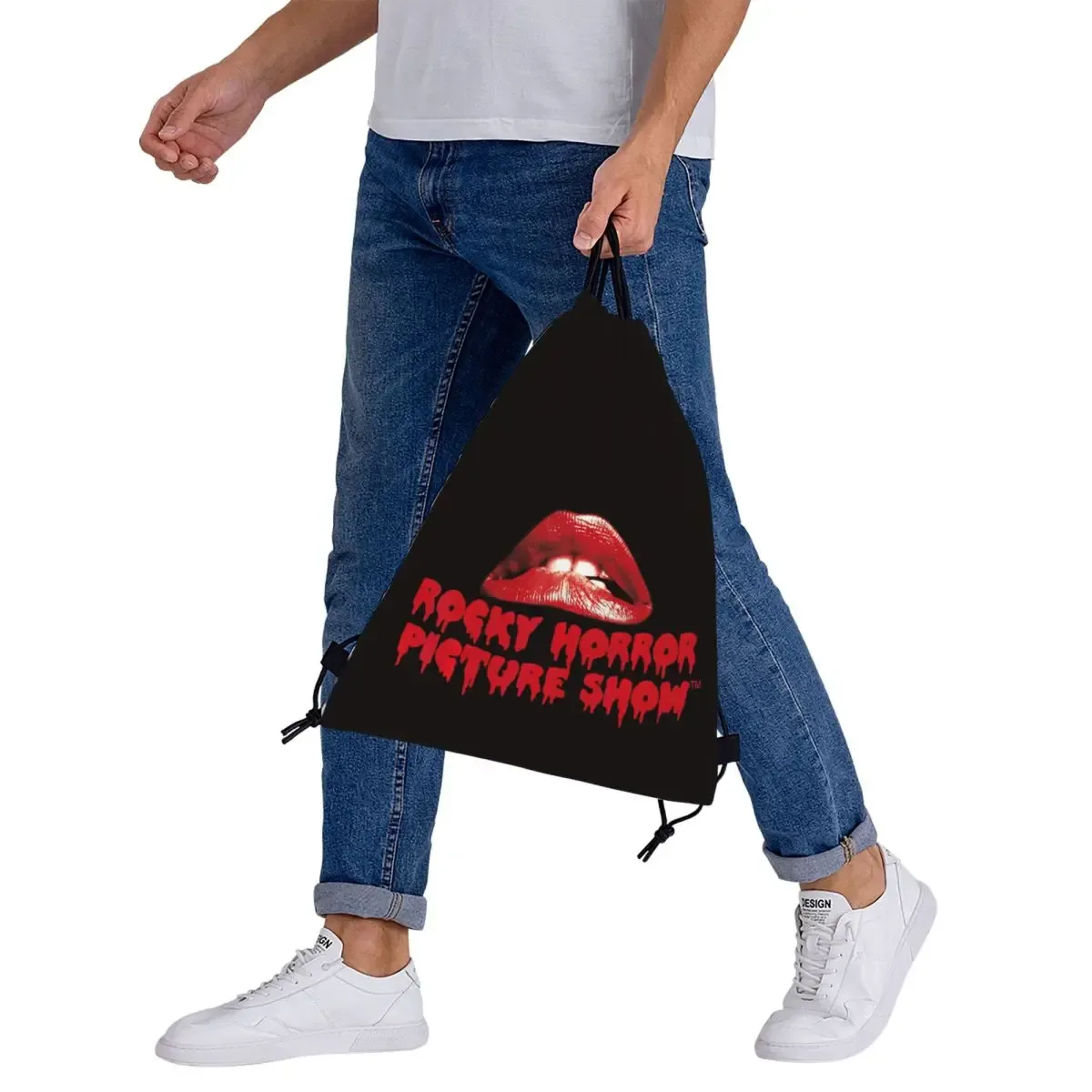 sacs à dos avec logo the rocky horror picture show lips, sacs portables à cordon, sacs de sport, sacs à livres pour étudiants en voyage