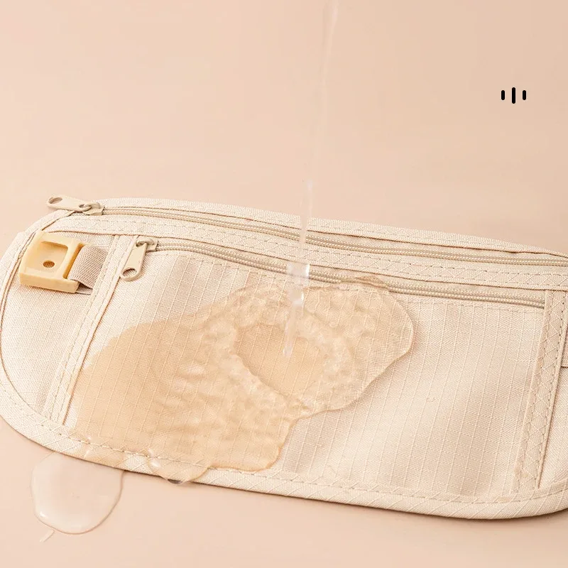 1 pièce sac banane de sécurité dissimulé pour la course, porte-passeport et portefeuille de voyage sécurisé