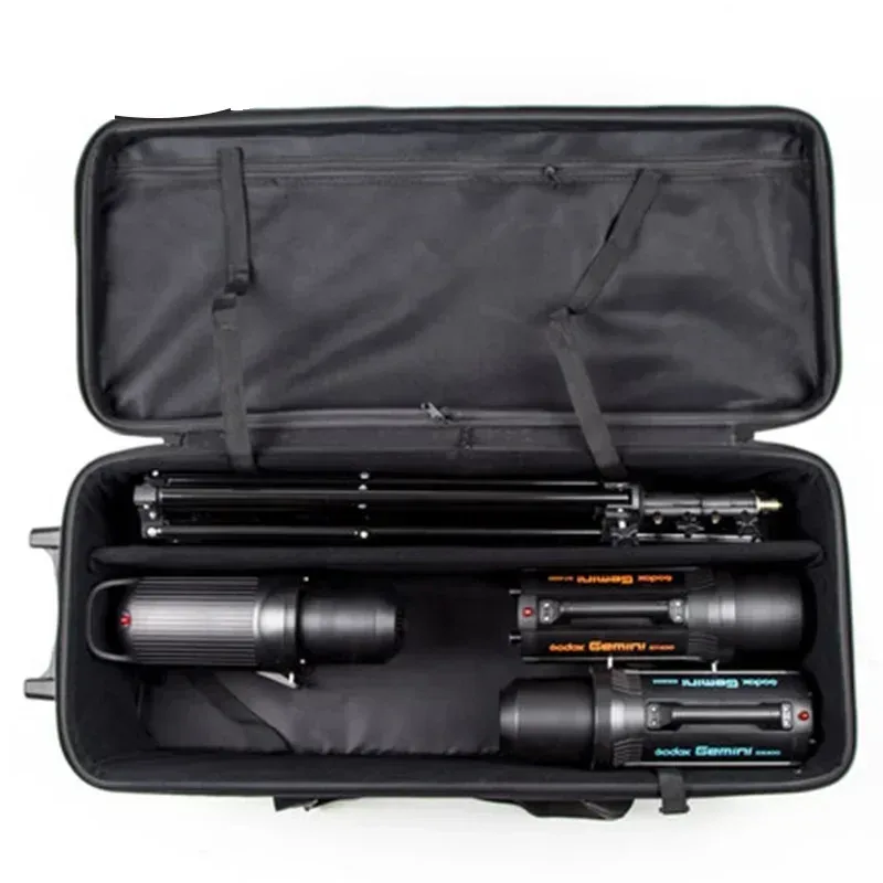 valise de transport à roulettes pour lampes photographiques, grande capacité, chariot professionnel pour la photographie, sac de studio à roulettes
