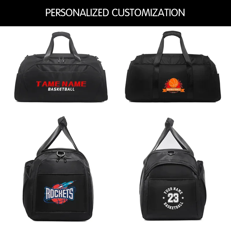 sac de sport haute capacité avec logo personnalisé, sac de voyage haut de gamme, sac de rangement pour ballon de basket, sac d'entraînement de boxe, impression de photo et de nom.
