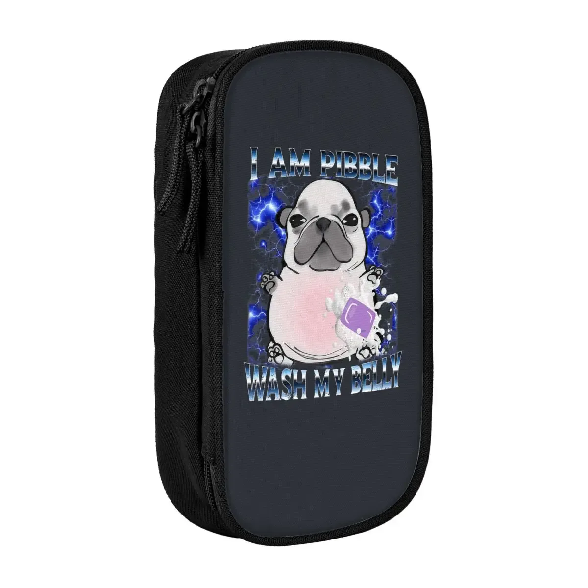 je suis pibble chien chiot laver mon ventre trousse à crayons filles garçons rétro boîte à stylos personnalisé école étuis à crayons papeterie cadeau d'anniversaire
