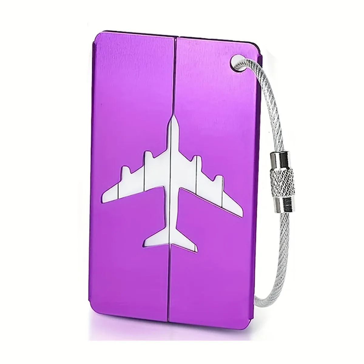 étiquette bagage alliage zinc couleur variée motif avion identification voyage sécurité câble acier inoxydable