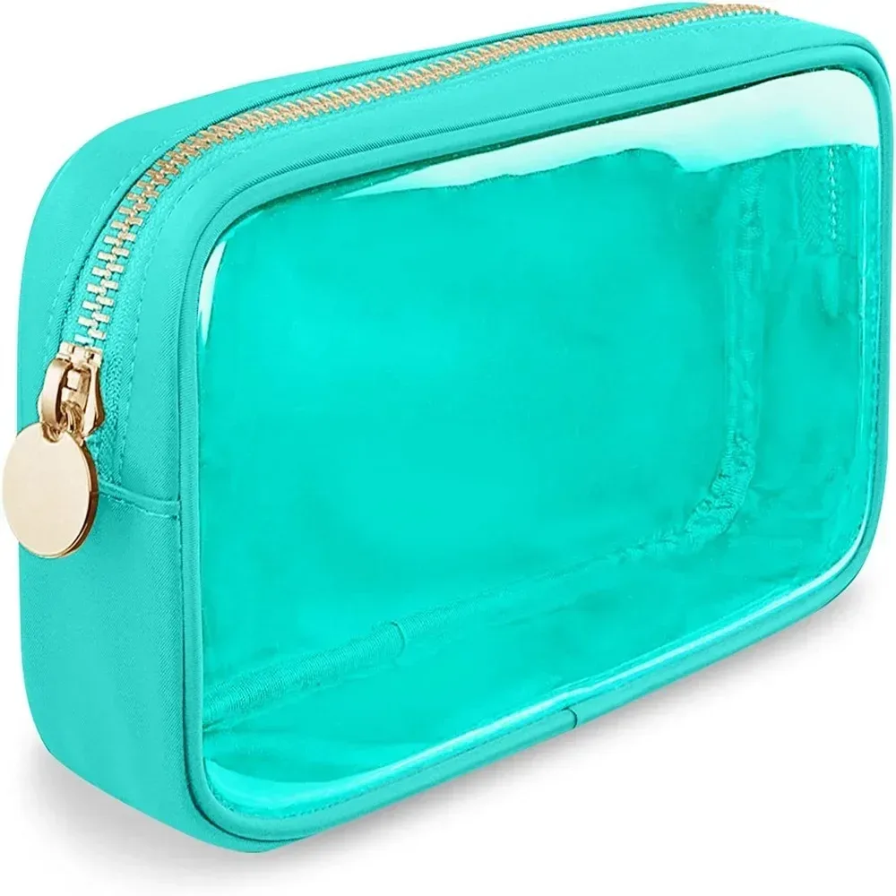 trousse de toilette transparente en pvc pour femme, sac cosmétique, rangement tendance, coque, grande capacité, poudres de maquillage