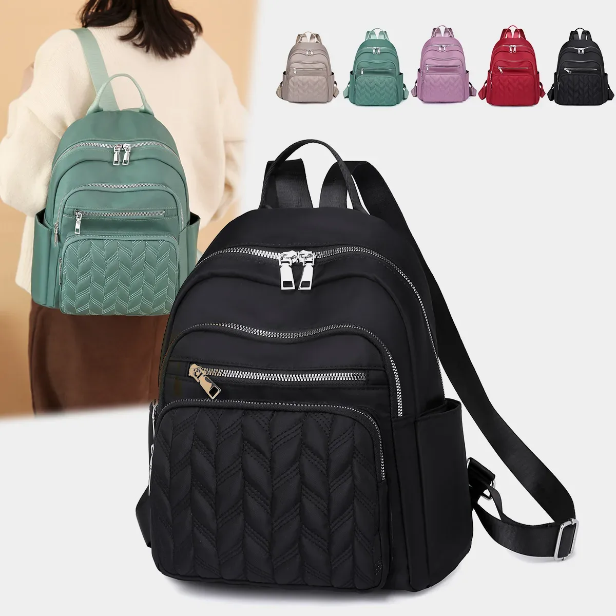 vento marea femmes sac à dos 2025 voyage décontracté imperméable femmes sacs à bandoulière femme grande capacité oxford sac à dos noir sac à main