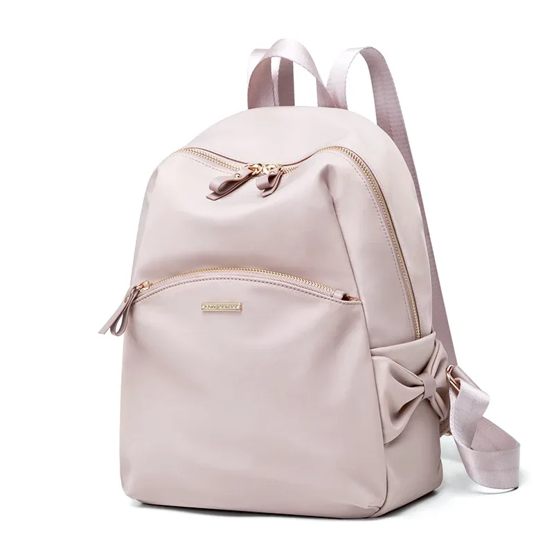 golf-sac à dos léger et élégant avec nœud pour femme, rose, mignon, petit sac à dos, sac à main pour femme, antivol, mode