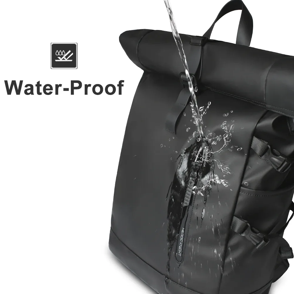 heroic knight – sac à dos étanche pour hommes et femmes, sac à dos de voyage extensible avec chargeur usb, sac pour ordinateur portable de grande capacité, mochila