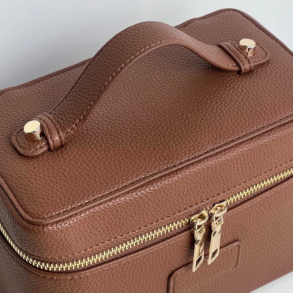 trousse de toilette de voyage personnalisable en cuir grainé pour femme, organisateur de maquillage portable suspendable, trousse de toilette cosmétique pour femme