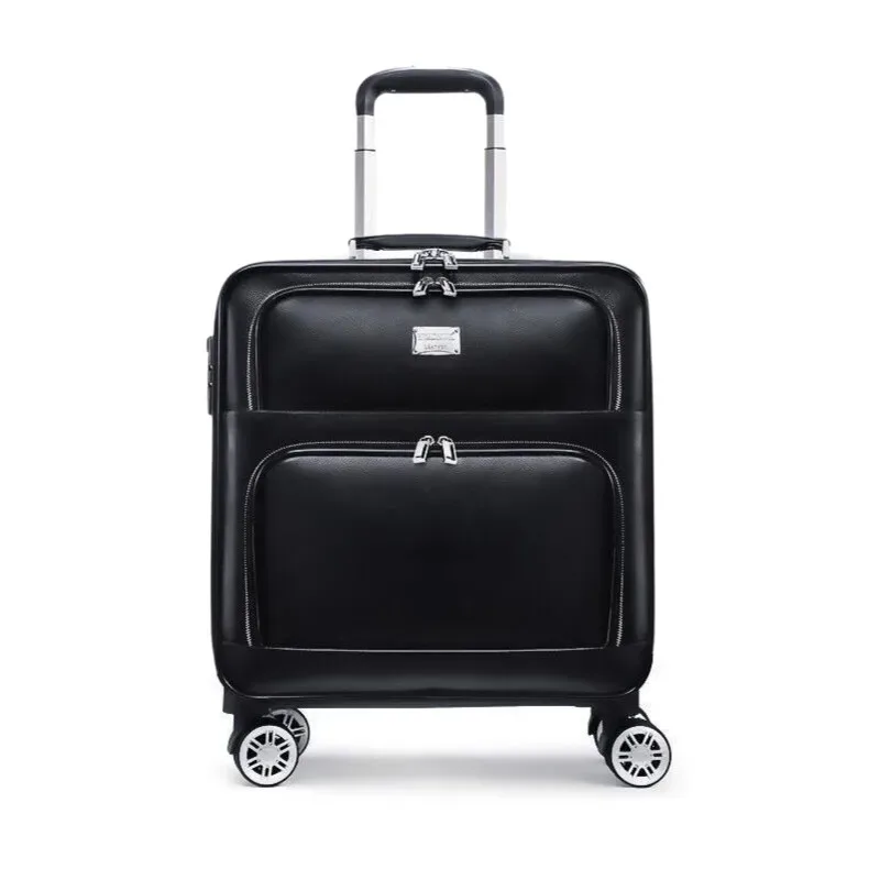 valise cuir vache noir grain cuir format main toupie roues unisexe voyage business voyage