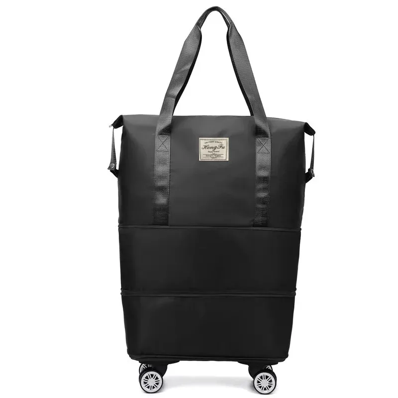 sac de voyage en tissu oxford de grande capacité, avec compartiment de séparation pour articles secs et humides, sac de voyage d'affaires, roues universelles amovibles.